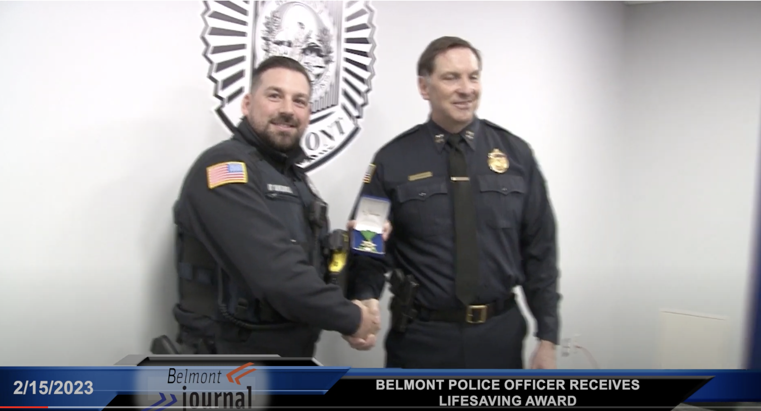 Belmont Police Officer Receives Lifesaving Award Belmont Media Center